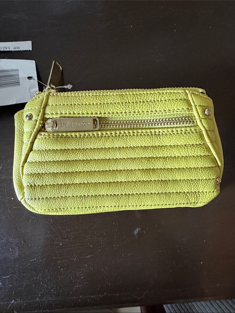 Steve Madden Quilted Yellow Wallet